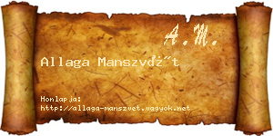 Allaga Manszvét névjegykártya